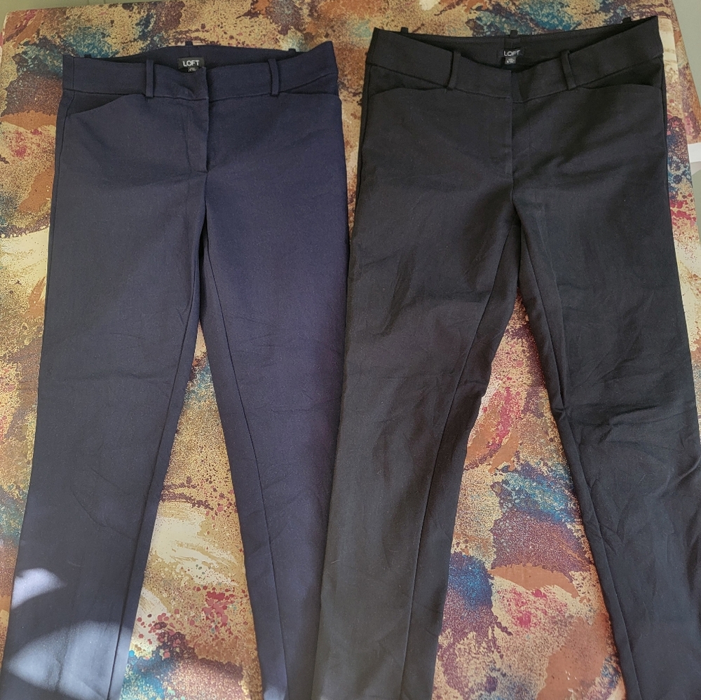 LOFT Women's Skinny Pants - Deep Blue and Charcoal